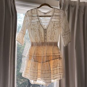 Elegant Cream Tiered Dress